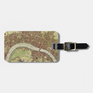 Vintage Map of London (17th Century) Luggage Tag