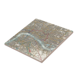 Vintage Map of London (1848) Ceramic Tile
