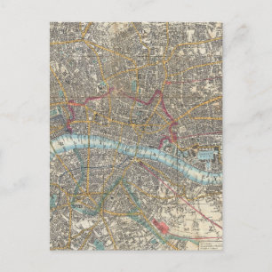 Vintage Map of London (1848) Postcard