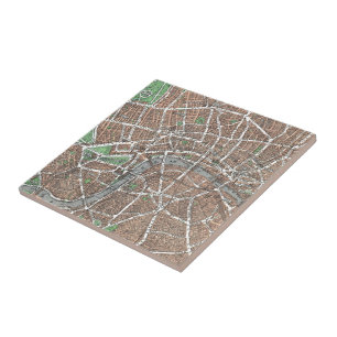Vintage Map of London (1923) Ceramic Tile