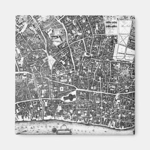 Vintage Map of London England (1677) Magnet