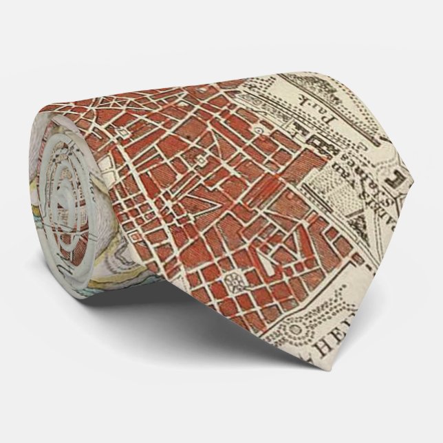 Vintage Map of London England (1754) Tie (Rolled)