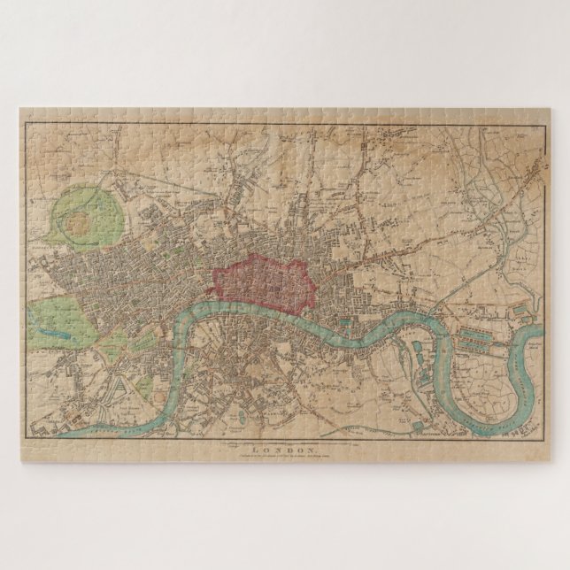 Vintage Map of London England (1815) Jigsaw Puzzle (Horizontal)