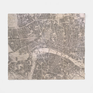 Vintage Map of London England (1845) Fleece Blanket