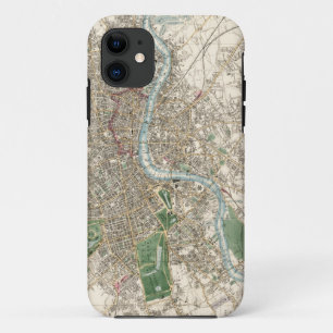 Vintage Map of London England (1853) iPhone 11 Case