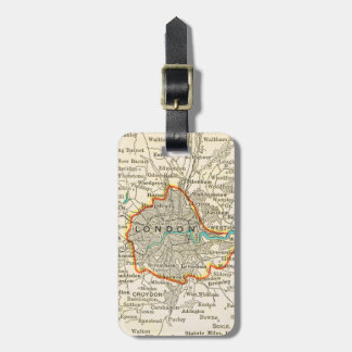 Vintage Map of LONDON Luggage Tag