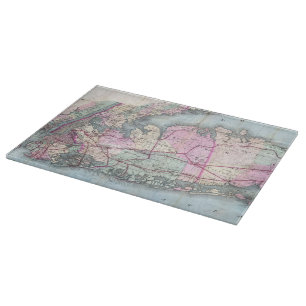Vintage Map of Long Island (1880) Cutting Board