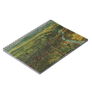 Vintage Map of Los Angeles, California and River Notebook