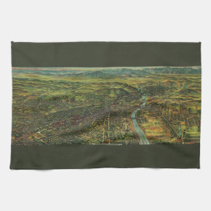 Vintage Map of Los Angeles, California and River Tea Towel