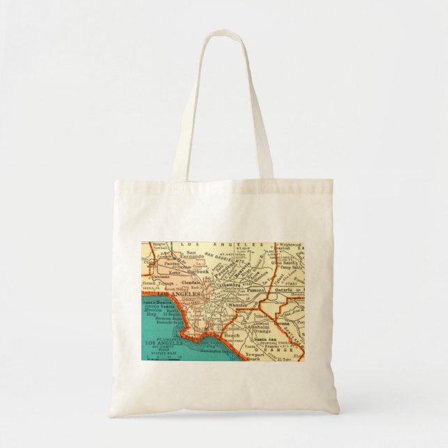 Vintage Map of LOS ANGELES CALIFORNIA Bag (Front)