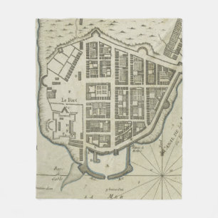Vintage Map of Lower Manhattan (1764) Fleece Blanket