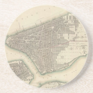 Vintage Map of Lower New York City (1840) Coaster