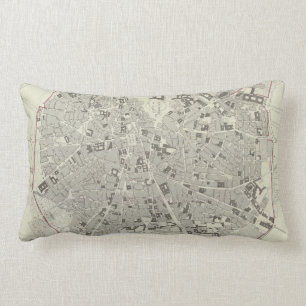 Vintage Map of Madrid Spain (1831) Lumbar Cushion