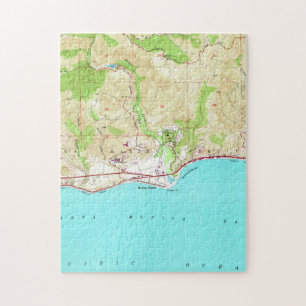 Vintage Map of Malibu California (1950) Jigsaw Puzzle