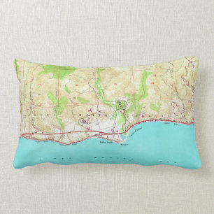 Vintage Map of Malibu California (1950) Lumbar Cushion