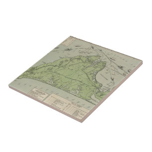 Vintage Map of Marthas Vineyard (1913) Ceramic Tile