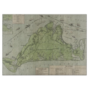 Vintage Map of Marthas Vineyard (1913) Cutting Board