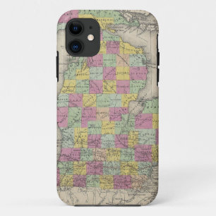 Vintage Map of Michigan (1853) iPhone 11 Case