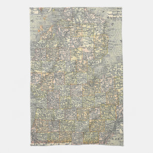 Vintage Map of Michigan (1901) Tea Towel