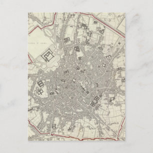 Vintage Map of Milan Italy (1832) Postcard