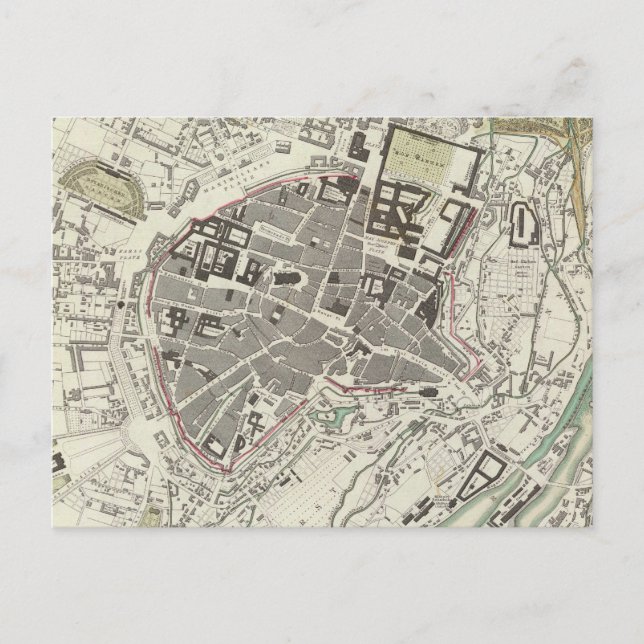 Vintage Map of Munich Germany (1832) Postcard (Front)