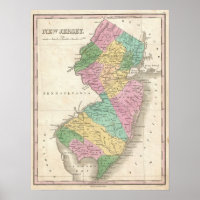 Vintage Map of New Jersey (1827)
