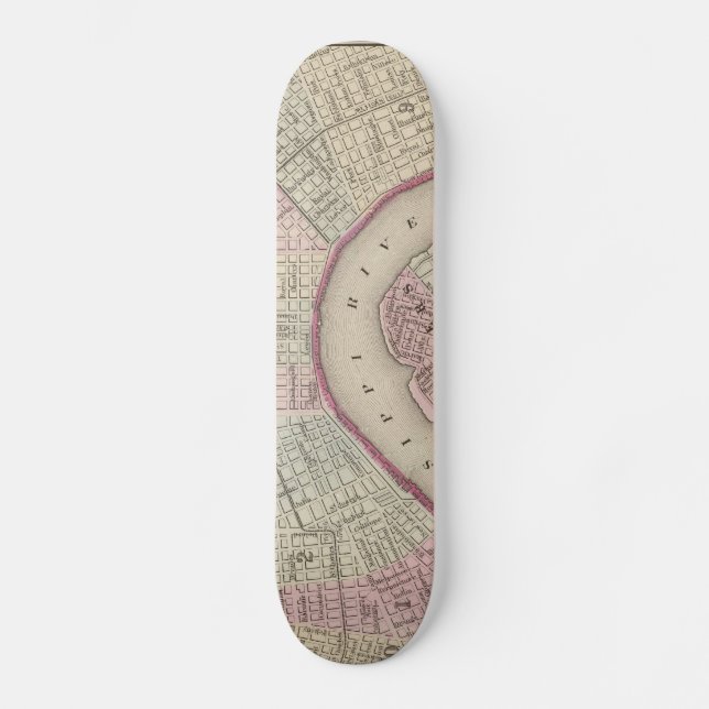 Vintage Map of New Orleans (1880) Skateboard (Front)