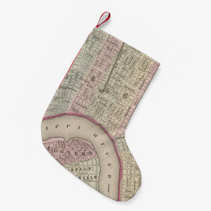 Vintage Map of New Orleans (1880) Small Christmas Stocking