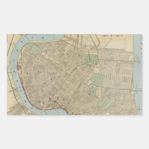 Vintage Map of New Orleans (1919) Rectangular Sticker