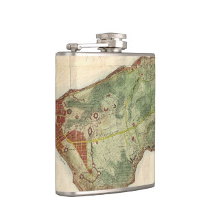 Vintage Map of New York City (1878) Hip Flask
