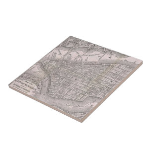 Vintage Map of New York City (1886) Ceramic Tile