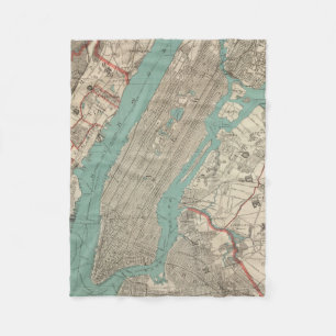 Vintage Map of New York City (1890) Fleece Blanket