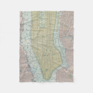 Vintage Map of New York City (1901) Fleece Blanket
