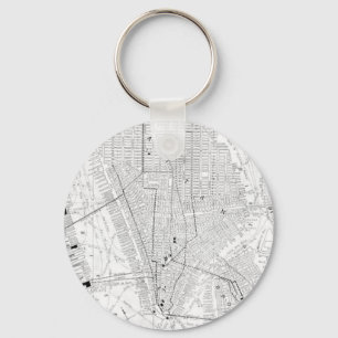 Vintage Map of New York City (1911) Key Ring