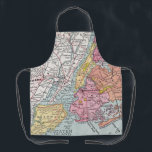 Vintage Map of New York City Apron<br><div class="desc">A colourful vintage, street map of Manhattan, Brooklyn, Bronx, Staten Island, Jersey City and more repurposed on an apron.</div>