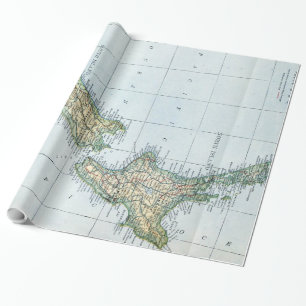 Vintage Map of New Zealand (1921) Wrapping Paper