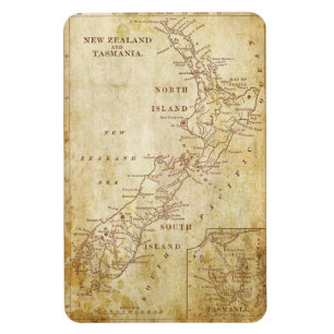 Vintage map of New Zealand c1879 Magnet