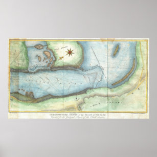 Vintage Map of Niagara Fall NY (1843) Poster