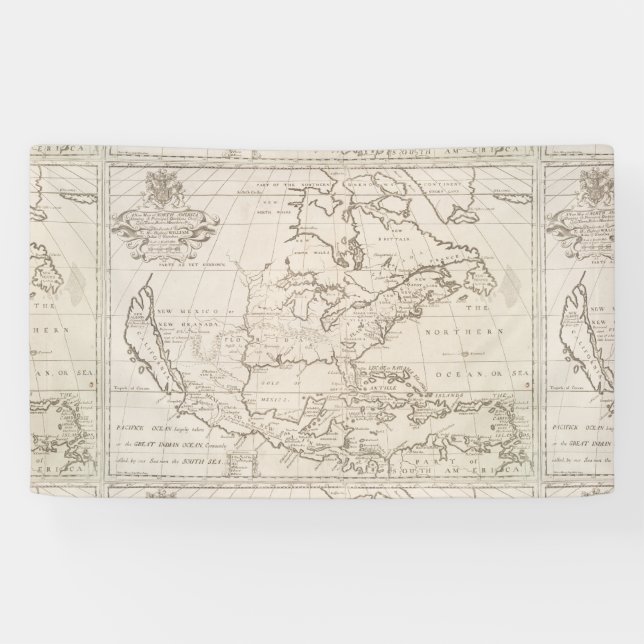 Vintage Map of North America (1719) Banner (Horizontal)