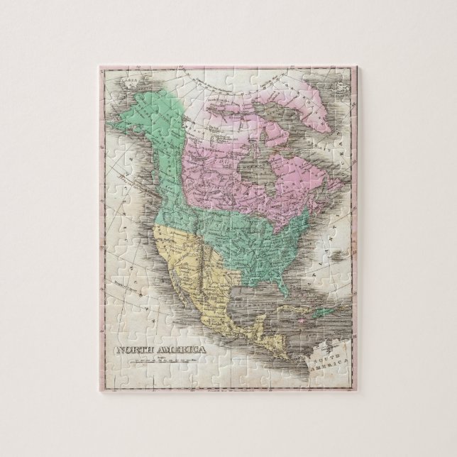 Vintage Map of North America (1827) Jigsaw Puzzle (Vertical)