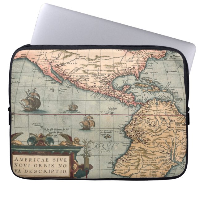 Vintage Map of North America Laptop Sleeve (Front)