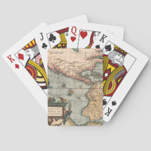 Vintage Map of North America Playing Cards