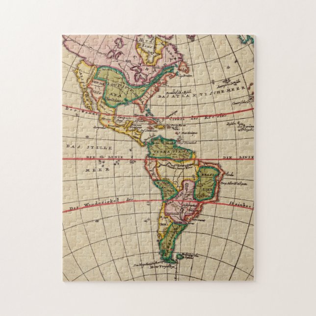 Vintage Map of North & South America (1899) Jigsaw Puzzle (Vertical)