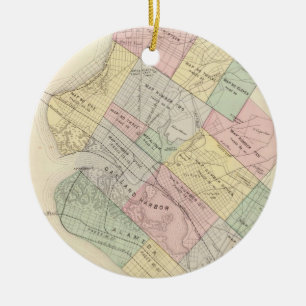 Vintage Map of Oakland California (1878) Ceramic Ornament