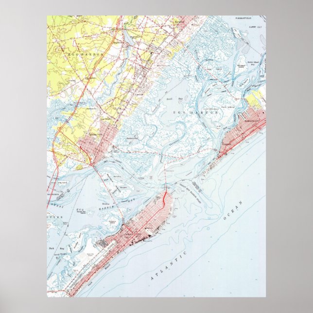 Vintage Map of Ocean City NJ (1952) Poster (Front)