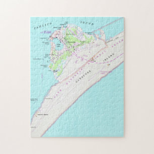 Vintage Map of Ocracoke North Carolina (1948) Jigsaw Puzzle