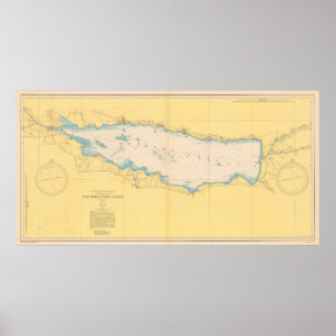 Vintage Map of Oneida Lake NY (1950) Poster