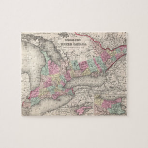 Vintage Map of Ontario (1857) Jigsaw Puzzle