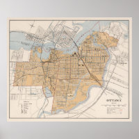 Vintage Map of Ottawa Canada (1915)