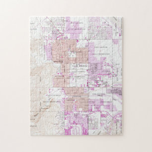Vintage Map of Palm Springs California (1957) 2 Jigsaw Puzzle